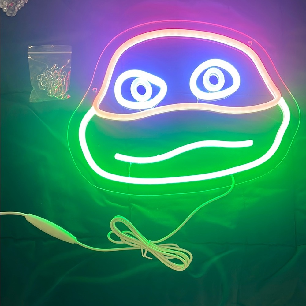 Teenage Mutant Ninja turtle Neon Face LED Wall Light new